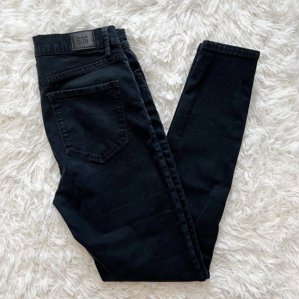 BDG Urban Outfitters Women's Jeans 27 Twig High-Rise Black Stretch Denim…
